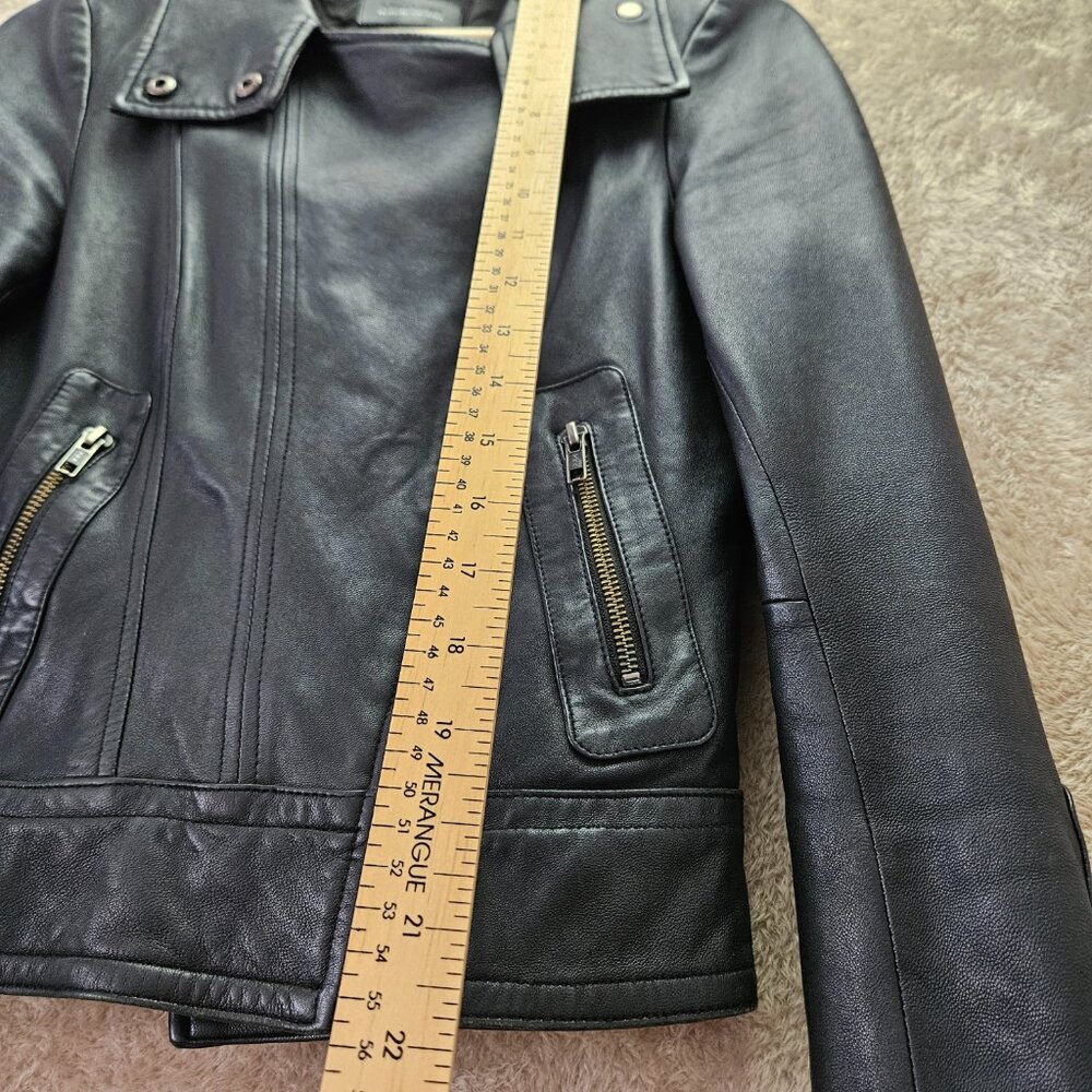 Mackage for Aritzia Leather Biker Jacket Full Zip Coat Pockets Women's Size XS - Picture 6 of 7